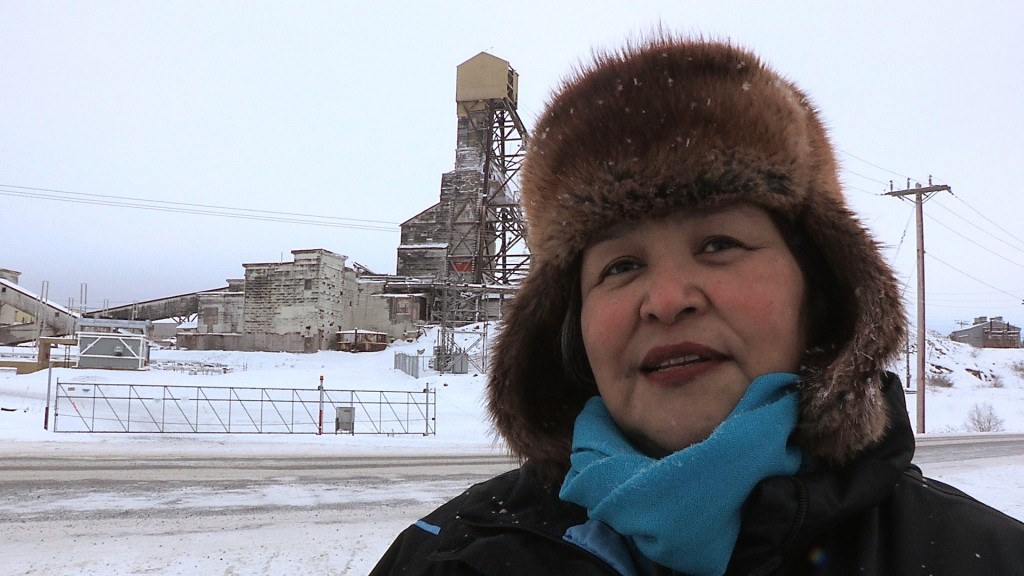 Mary Rose Sundberg, in front of the Giant Mine.