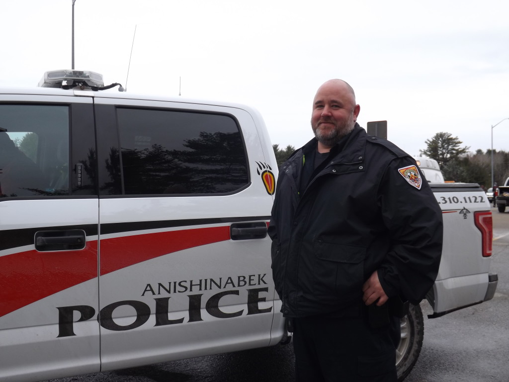 (Pictured, Constable Chris Thibodeau, Anishinabek Police Service) “I’d be very comfortable saying that from 6:30 a.m. to 8:30 a.m. and from 4:30 p.m. to 6 p.m. we could easily write 50 speeding tickets to traffic going through Garden River. It’s rampant. It’s unbelievable. We really, really can write that many tickets. I don’t mean just 10 km over the speed limit either. I’m catching speeders that are going 104- 108 km in a 60 km zone. During the day when they are commuting back and forth they’re going about 90 km or 100 km in a 70 km zone. And in the residential zone it’s up around 80 km and 85 km –the speed limit is 60 km.”